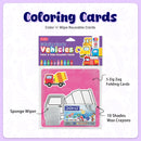 Coloring cards - Vehicles, Color N Wipe Reusable Cards