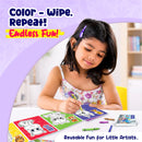 Coloring cards - Vehicles, Color N Wipe Reusable Cards