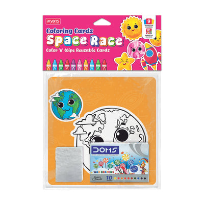 Coloring cards - Space Race, Color N Wipe Reusable Cards
