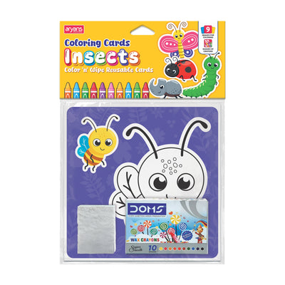 Coloring cards - Insects, Color N Wipe Reusable Cards
