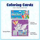 Coloring cards - Dino World, Color N Wipe Reusable Cards