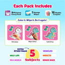 Coloring cards - Dino World, Color N Wipe Reusable Cards