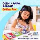 Coloring cards - Dino World, Color N Wipe Reusable Cards