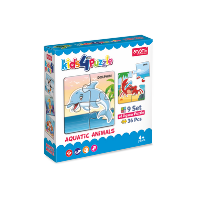 Kids 4Pcs. Puzzle - Aquatic Animals