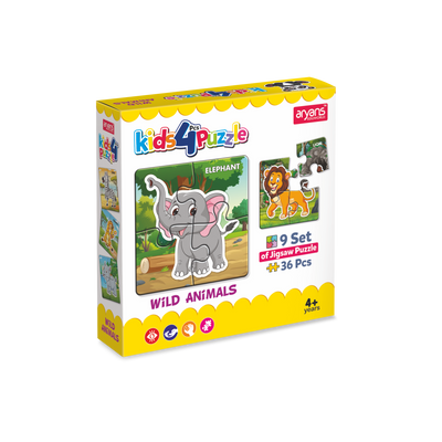 Kids 4Pcs. Puzzle - Wild Animals