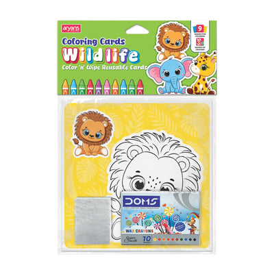 Coloring cards - Wild Life, Color N Wipe Reusable Cards