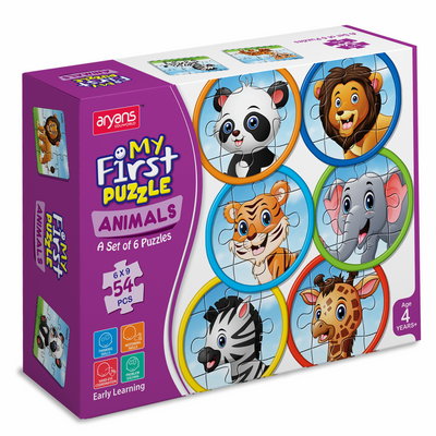 My First Puzzle Animals for Kids | Set of 6 Edu Puzzles | 54 Pcs Puzzle | Age 4+