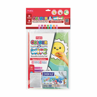 Colour N Wipe Reusable Pad - Space & Vehicles (PVC)