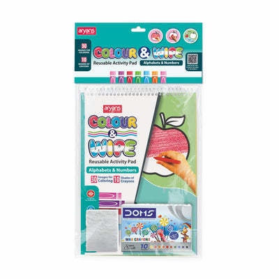 Colour N Wipe Reusable Pad - Alphabets & Numbers (PVC)