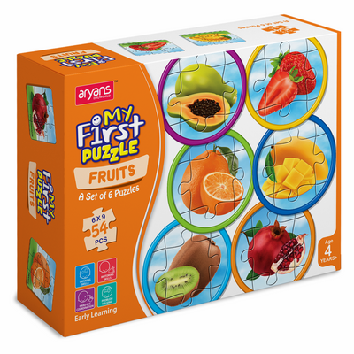 My First Puzzle Fruits for Kids | Set of 6 Edu Puzzles | 54 Pcs Puzzle | Age 4+