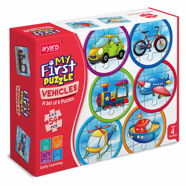 My First Puzzle Vehicles for Kids | Set of 6 Edu Puzzles | 54 Pcs Puzzle | Age 4+