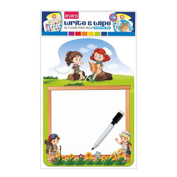 Write & Wipe Reusable Writing Board (Activity Set) (Colours)