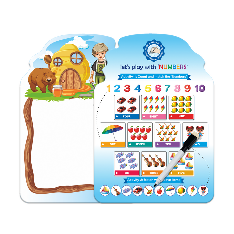 Write & Wipe Reusable Writing Board (Activity Set) (Numbers)