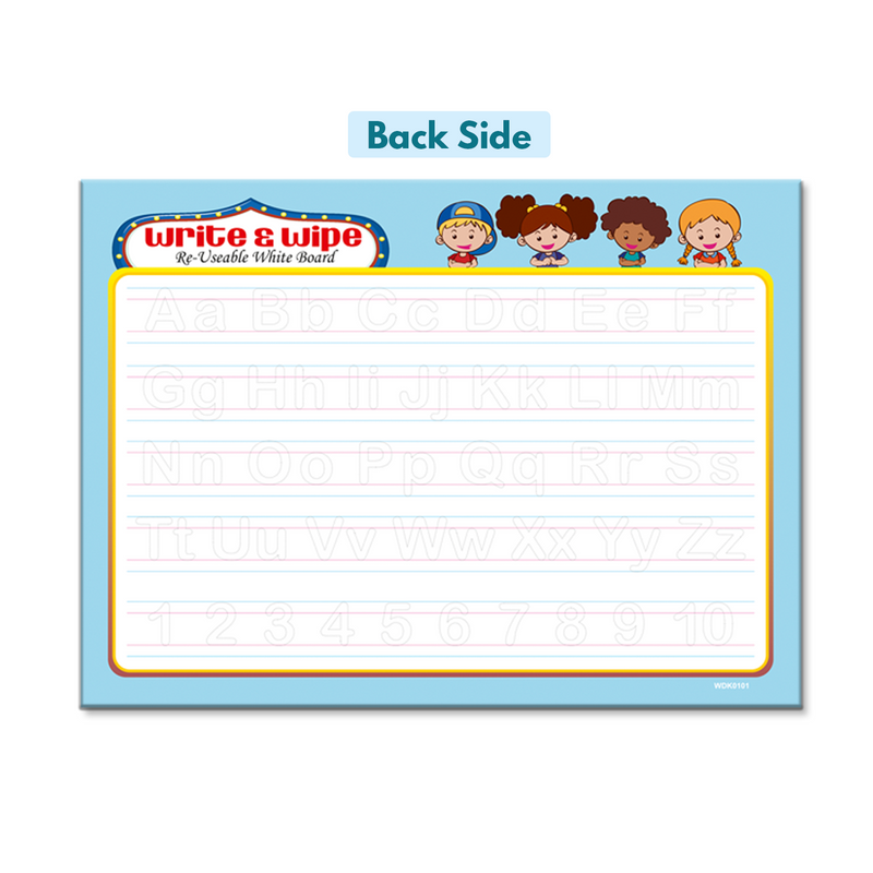 Write & Wipe Reusable Writing Board (A4 Size) (Aqua)