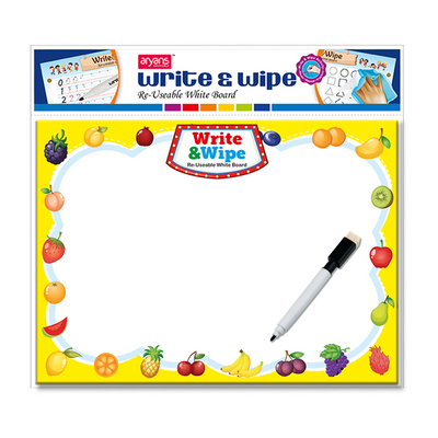 Write & Wipe Reusable Writing Board (A4 Size) (Fruits)
